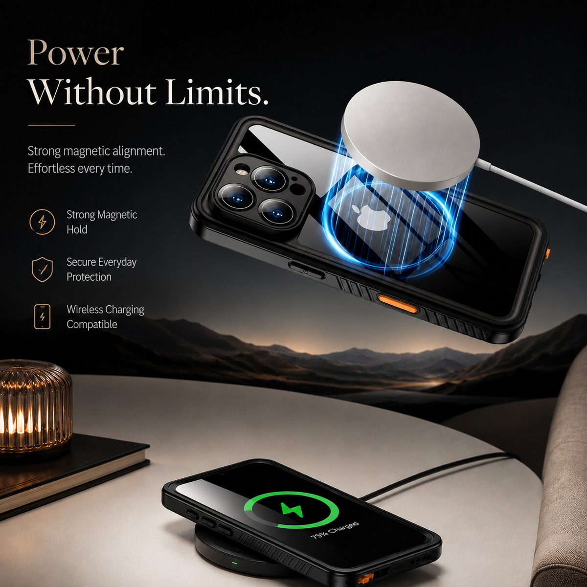 Premium iPhone Case MagSafe Compatible Built In Screen Protection Waterproof Cover Shockproof Full Body Dustproof Camera Lens Guard Rugged Design