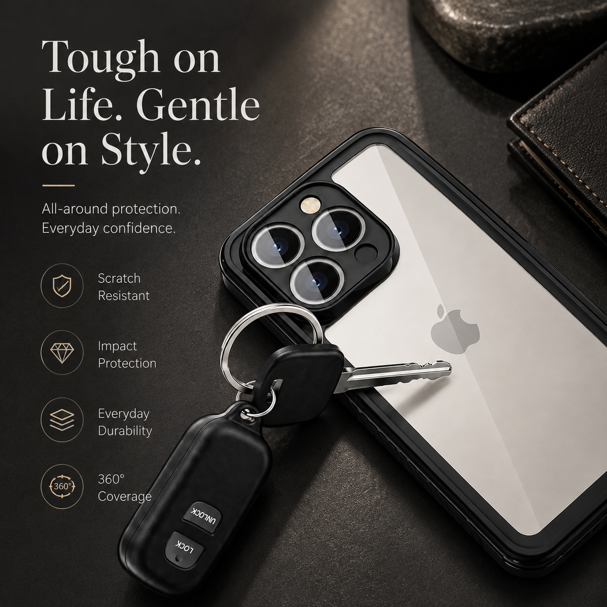 Premium iPhone Case MagSafe Compatible Built In Screen Protection Waterproof Cover Shockproof Full Body Dustproof Camera Lens Guard Rugged Design