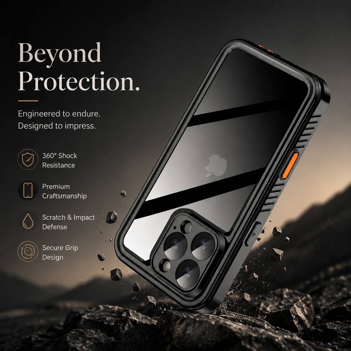 Premium iPhone Case MagSafe Compatible Built In Screen Protection Waterproof Cover Shockproof Full Body Dustproof Camera Lens Guard Rugged Design