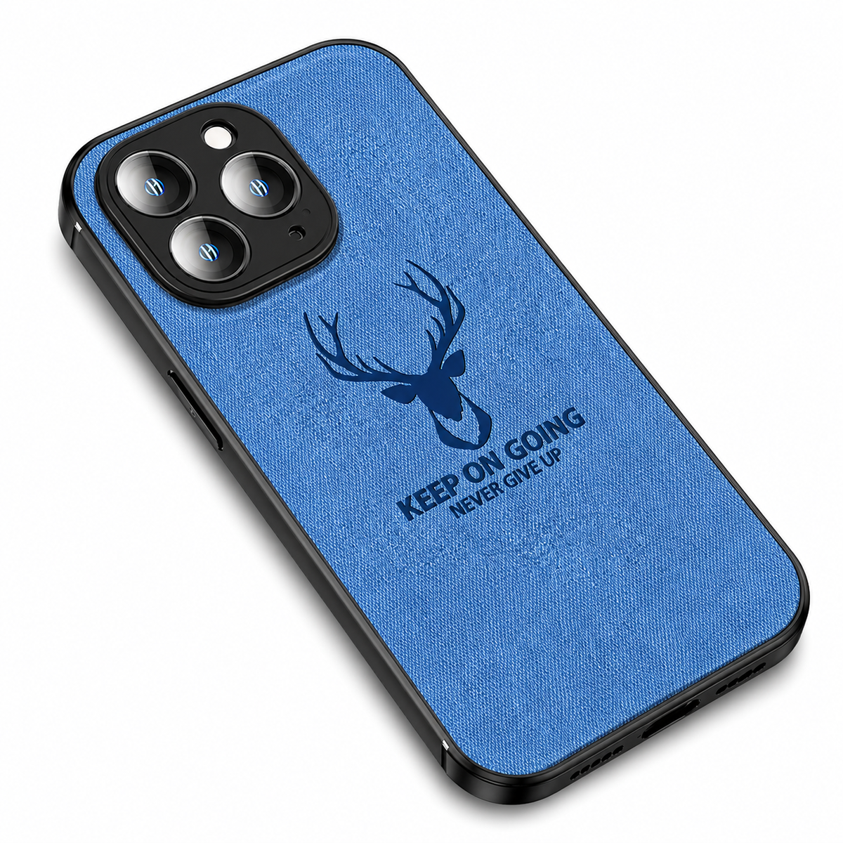 Premium iPhone Case MagSafe Compatible Canvas Texture Deer Design Shockproof Protective Cover Bumper Frame Camera Lens Protection Slim Design