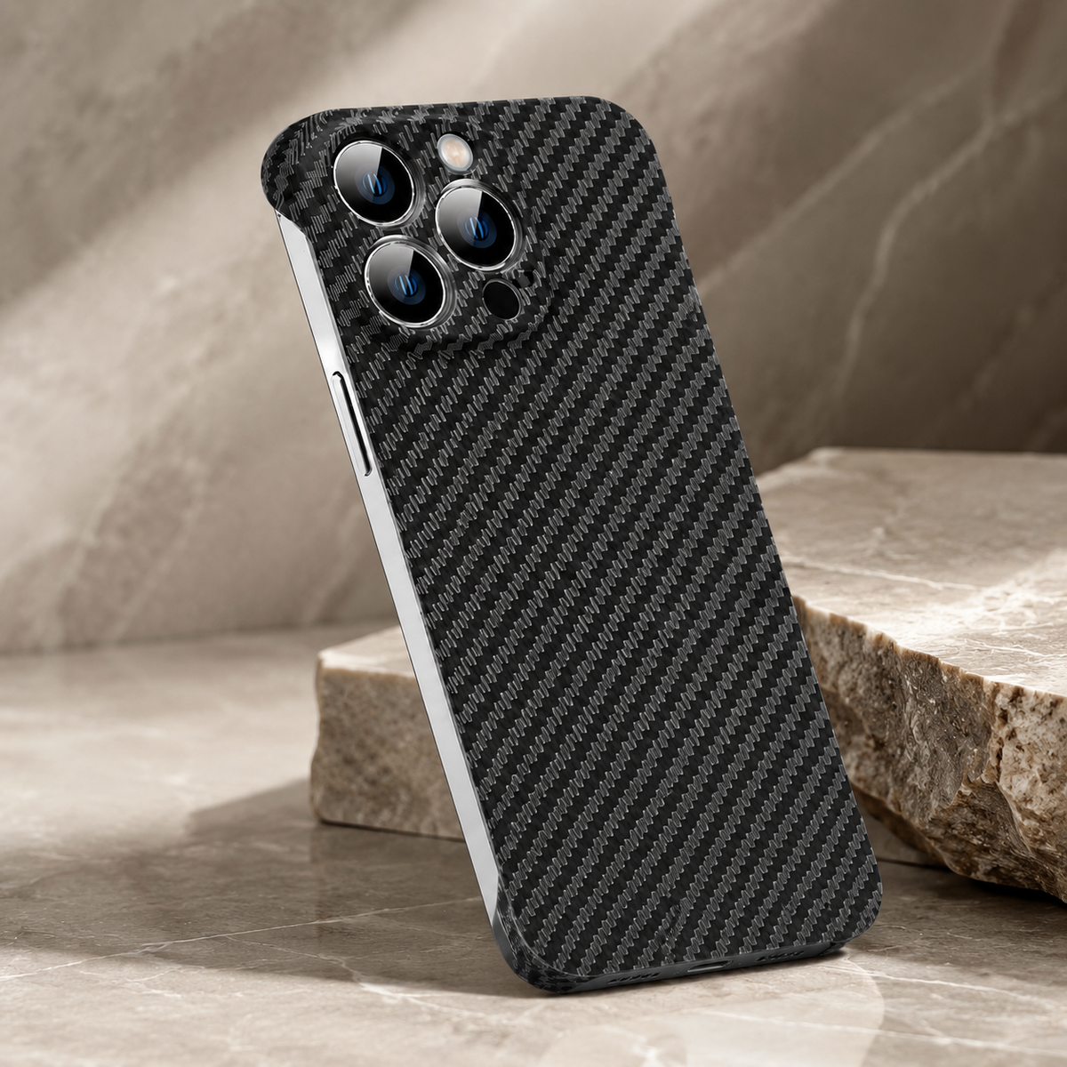 Premium iPhone Case MagSafe Compatible Carbon Fiber Magnetic Cover Shockproof Protection Camera Lens Guard Slim Lightweight Anti Scratch Durable Design