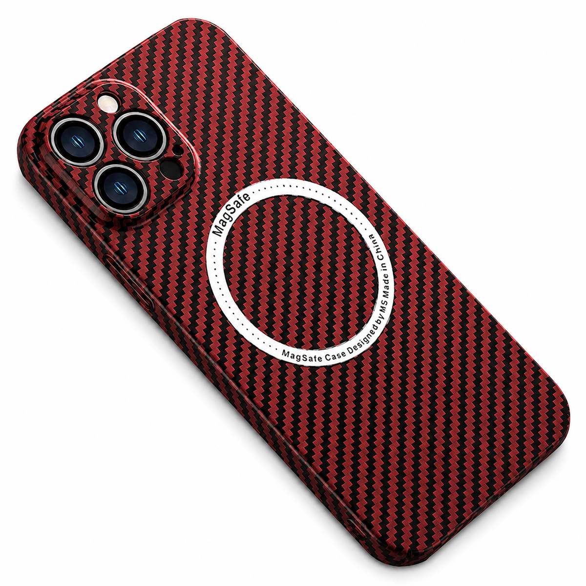 Premium iPhone Case MagSafe Compatible Carbon Fiber Magnetic Cover Shockproof Protection Camera Lens Guard Slim Lightweight Anti Scratch Durable Design