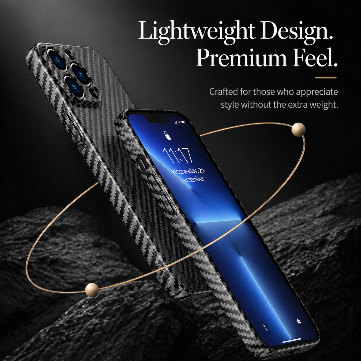 Premium iPhone Case MagSafe Compatible Carbon Fiber Magnetic Shockproof Protective Cover Camera Lens Protection Slim Lightweight Anti Scratch Design