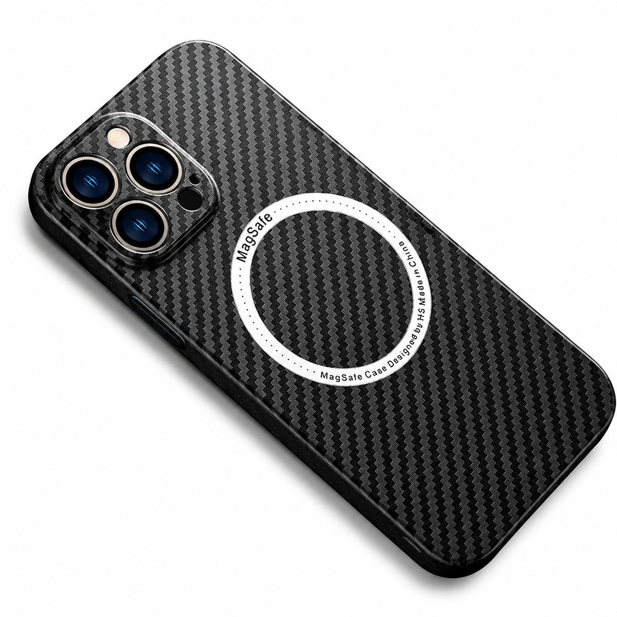 Premium iPhone Case MagSafe Compatible Carbon Fiber Magnetic Shockproof Protective Cover Camera Lens Protection Slim Lightweight Anti Scratch Design