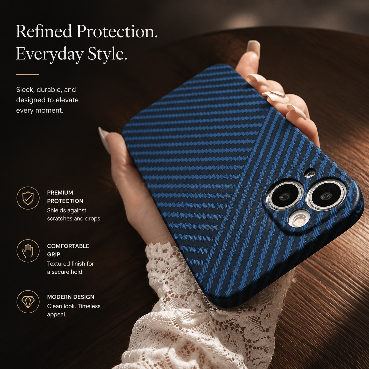 Premium iPhone Case MagSafe Compatible Carbon Fiber Texture Matte Shockproof Protective Cover Hard PC Camera Lens Protection Slim Magnetic Design