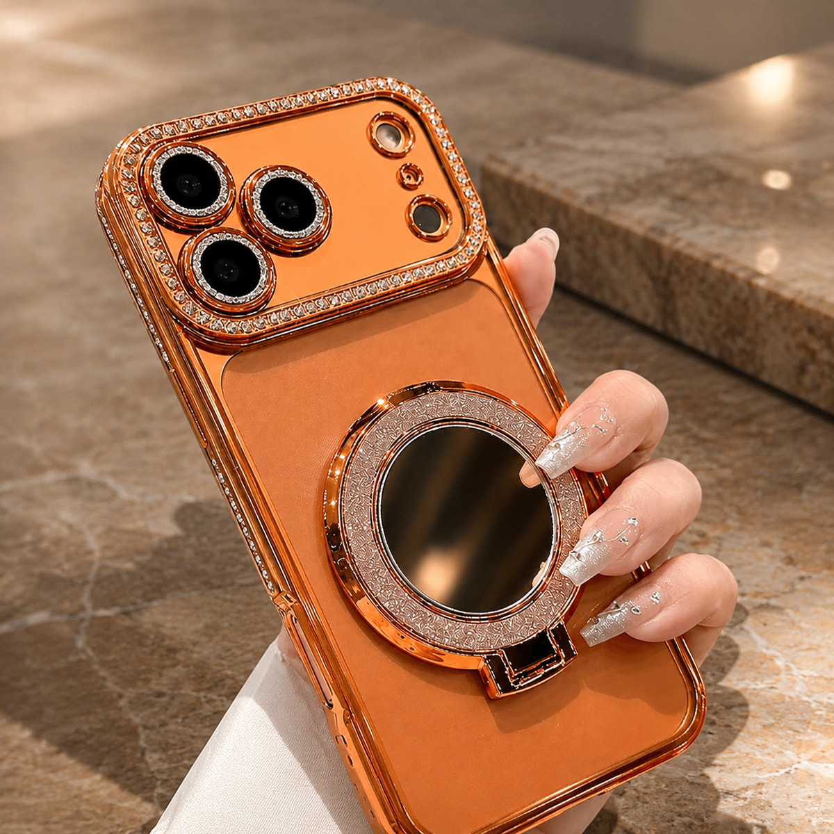 Premium iPhone Case MagSafe Compatible Diamond Mirror Glitter Cover Transparent Protection Shockproof Camera Lens Guard Slim Magnetic Anti Scratch Design