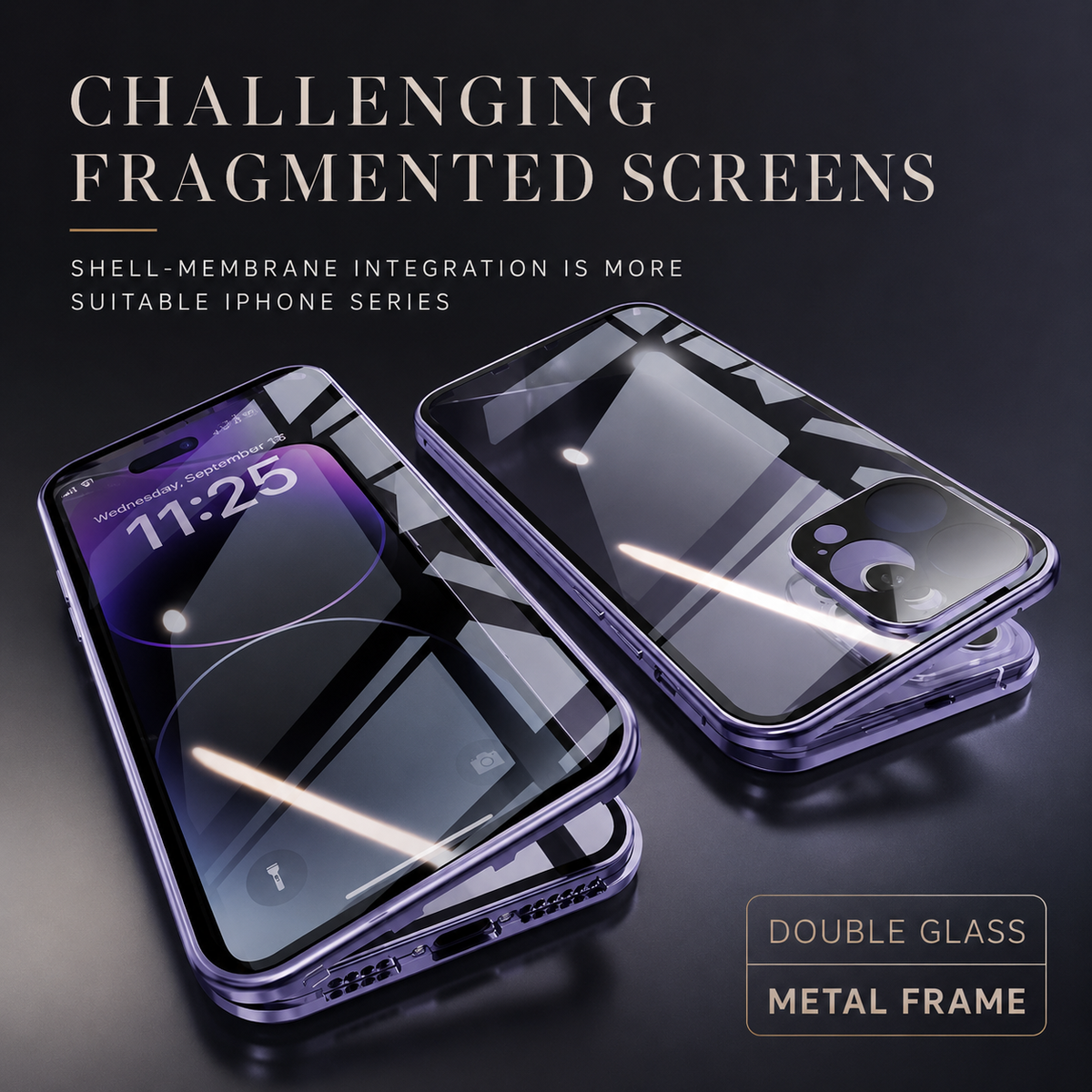 Premium iPhone Case MagSafe Compatible Double-Sided Tempered Glass Metal Frame Shockproof Protective Cover Full Body Magnetic Fit Camera Lens Protection Slim Design