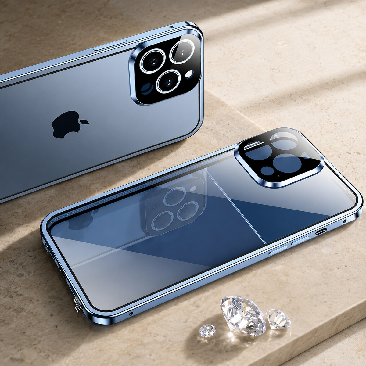 Premium iPhone Case MagSafe Compatible Double-Sided Tempered Glass Metal Frame Shockproof Protective Cover Full Body Magnetic Fit Camera Lens Protection Slim Design