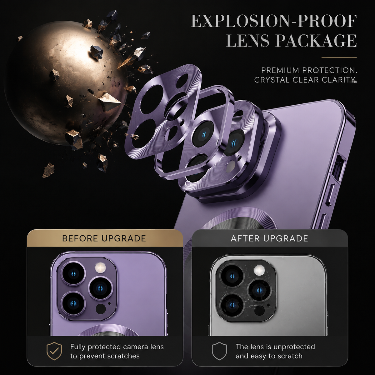 Premium iPhone Case MagSafe Compatible Double Sided Tempered Glass Privacy Screen Metal Frame Shockproof Full Body Camera Lens Protection Slim Design