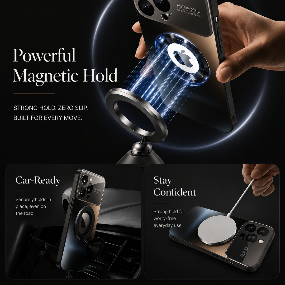 Premium iPhone Case MagSafe Compatible Electroplated Glass Magnetic Shockproof Protective Cover Camera Lens Protection Slim Reflective Hard Back Design