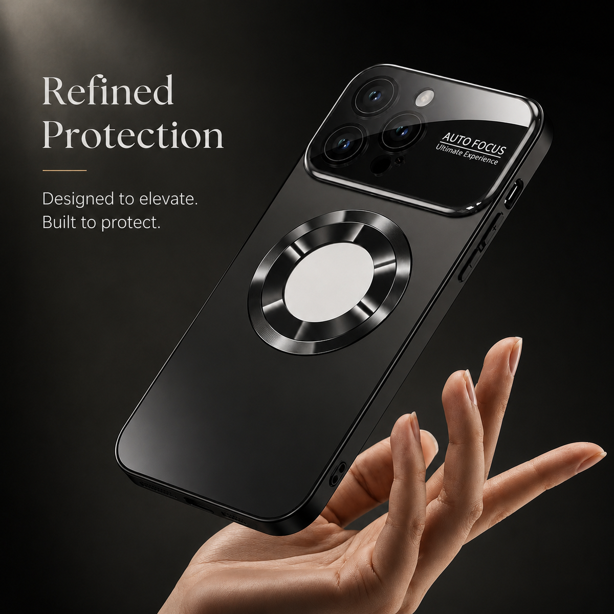 Premium iPhone Case MagSafe Compatible Electroplated Glass Magnetic Shockproof Protective Cover Camera Lens Protection Slim Reflective Hard Back Design