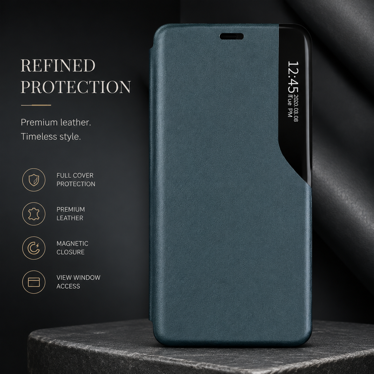 Premium iPhone Case MagSafe Compatible Flip Wallet Cover PU Leather Card Holder Kickstand Shockproof Full Protection Camera Lens Guard Slim Magnetic Design