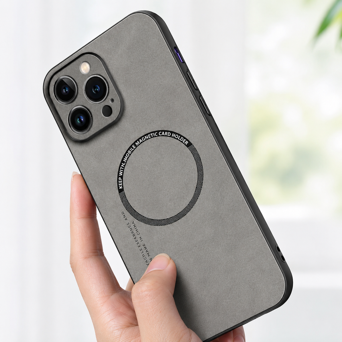 Premium iPhone Case MagSafe Compatible Genuine Leather Shockproof Protective Cover Camera Lens Protection Magnetic Slim Design Soft Touch Grip