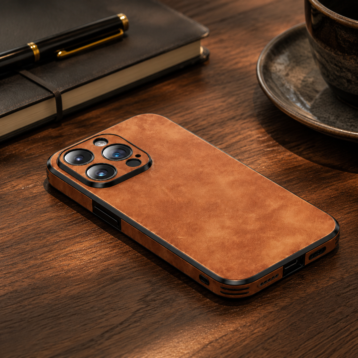 Premium iPhone Case MagSafe Compatible Genuine Leather Shockproof Protective Cover Camera Lens Protection Slim Magnetic Design Soft Touch Grip