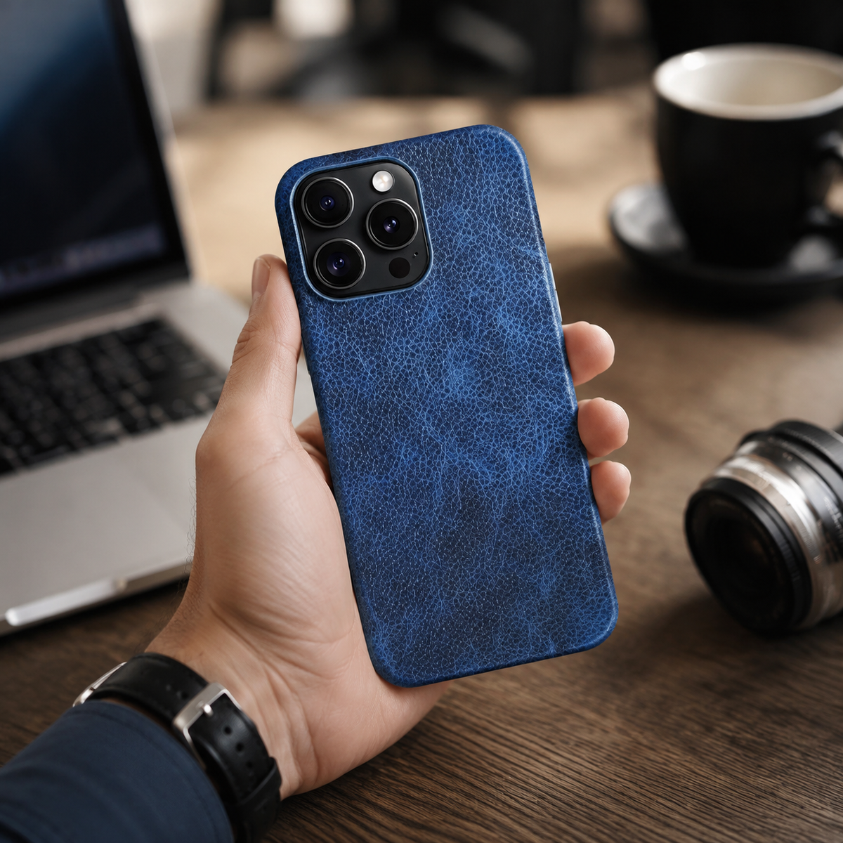 Premium iPhone Case MagSafe Compatible Genuine Leather Shockproof Protective Cover Strap Design Camera Lens Protection Slim Magnetic Carry Strap Design