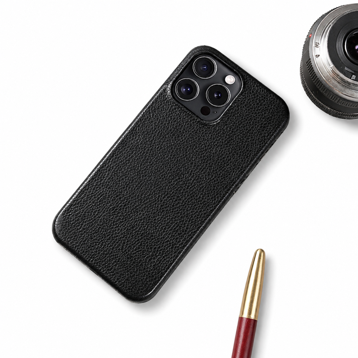 Premium iPhone Case MagSafe Compatible Genuine Leather Shockproof Protective Cover Strap Design Camera Lens Protection Slim Magnetic Carry Strap Design