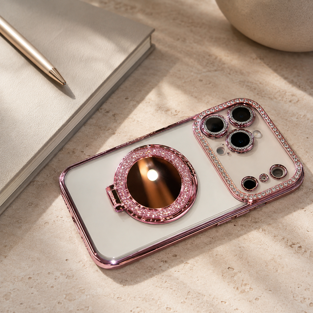 Premium iPhone Case MagSafe Compatible Glitter Clear Protective Cover Diamond Mirror Shockproof Anti Scratch Anti Fingerprint Slim Camera Protection Non Slip