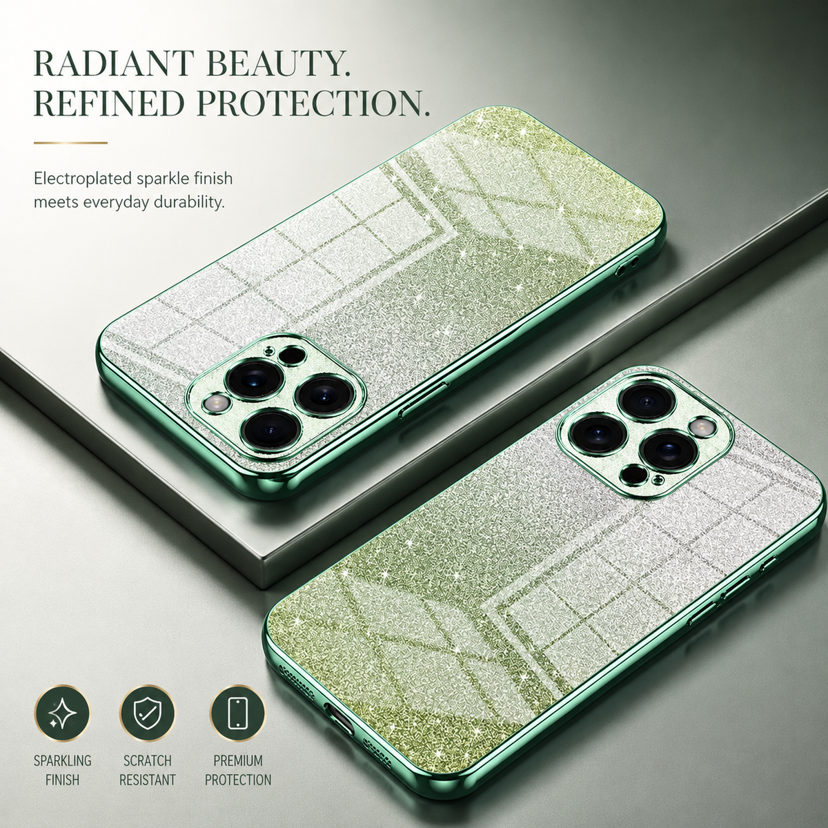 Premium iPhone Case MagSafe Compatible Glitter TPU Shockproof Protective Cover Camera Lens Protection Slim Magnetic Lightweight Scratch Resistant Design