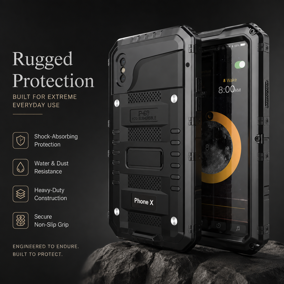 Premium iPhone Case MagSafe Compatible IP68 Waterproof Protective Cover Aluminum Armor Frame Camera Lens Guard Shockproof Full Body Design