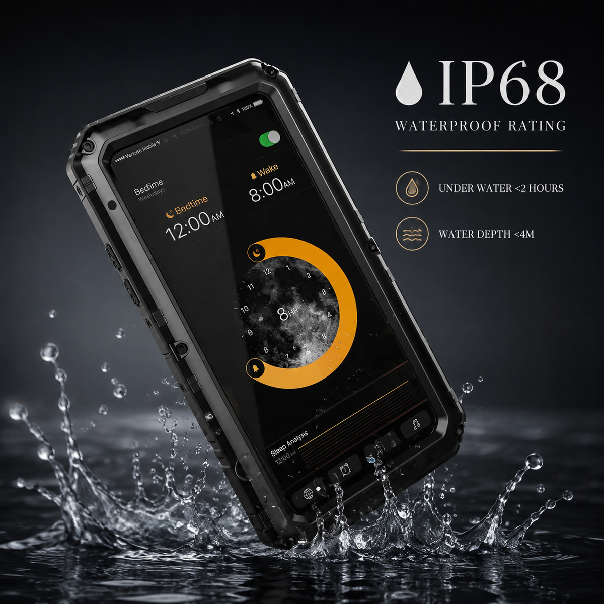 Premium iPhone Case MagSafe Compatible IP68 Waterproof Protective Cover Aluminum Armor Frame Camera Lens Guard Shockproof Full Body Design