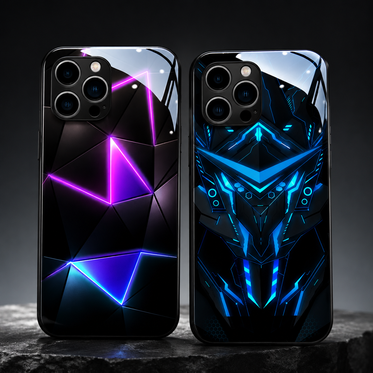 Premium iPhone Case MagSafe Compatible LED Notification Light Shockproof Protective Cover Mecha Design Camera Lens Protection Ultra Thin Slim Design