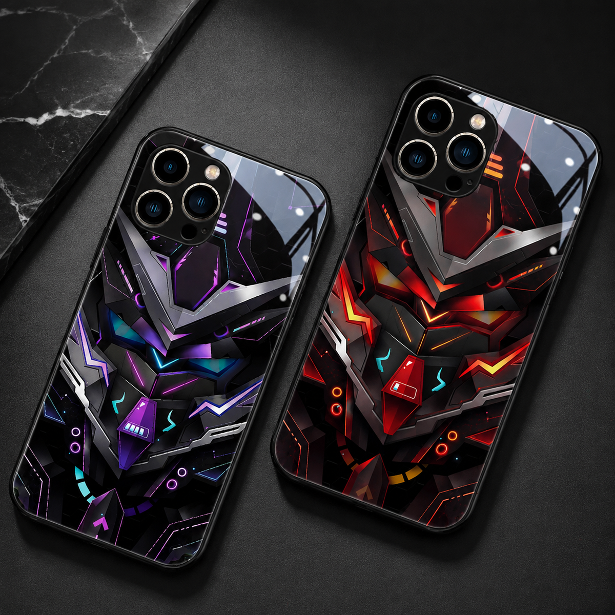 Premium iPhone Case MagSafe Compatible LED Notification Light Shockproof Protective Cover Mecha Design Camera Lens Protection Ultra Thin Slim Design