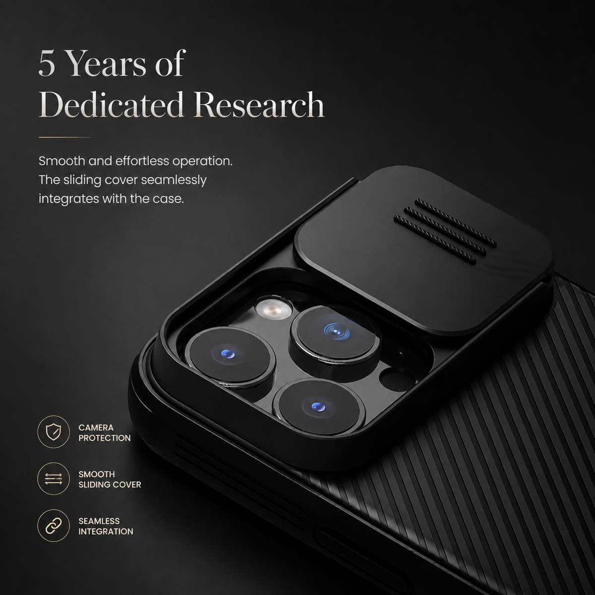 Premium iPhone Case MagSafe Compatible Leather Texture Sliding Camera Cover Shockproof Protective Cover Camera Lens Protection Slim Magnetic Design