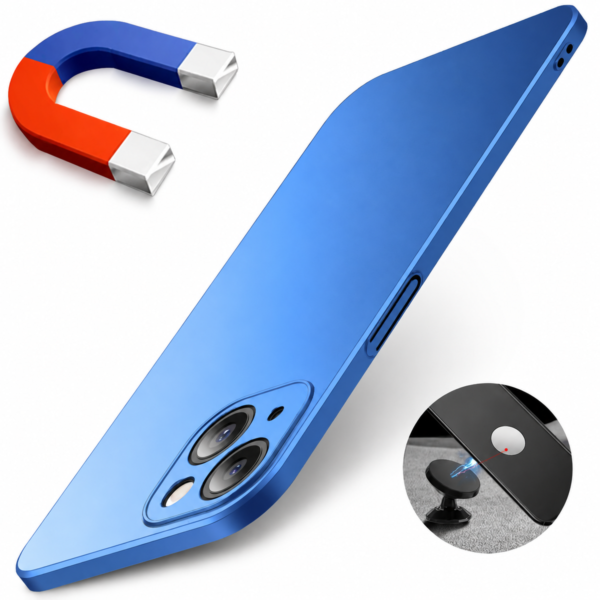 Premium iPhone Case MagSafe Compatible Magnetic Car Mount Matte Shockproof Protective Cover Camera Lens Protection Ultra Thin Slim Design