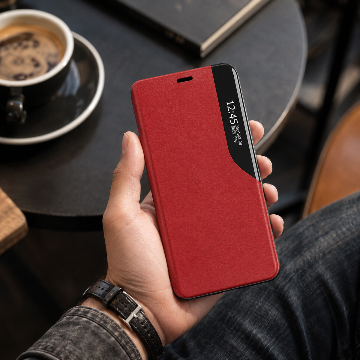 Premium iPhone Case MagSafe Compatible Magnetic Flip Wallet Cover PU Leather Card Holder Kickstand Shockproof Full Protection Camera Lens Guard Slim Design