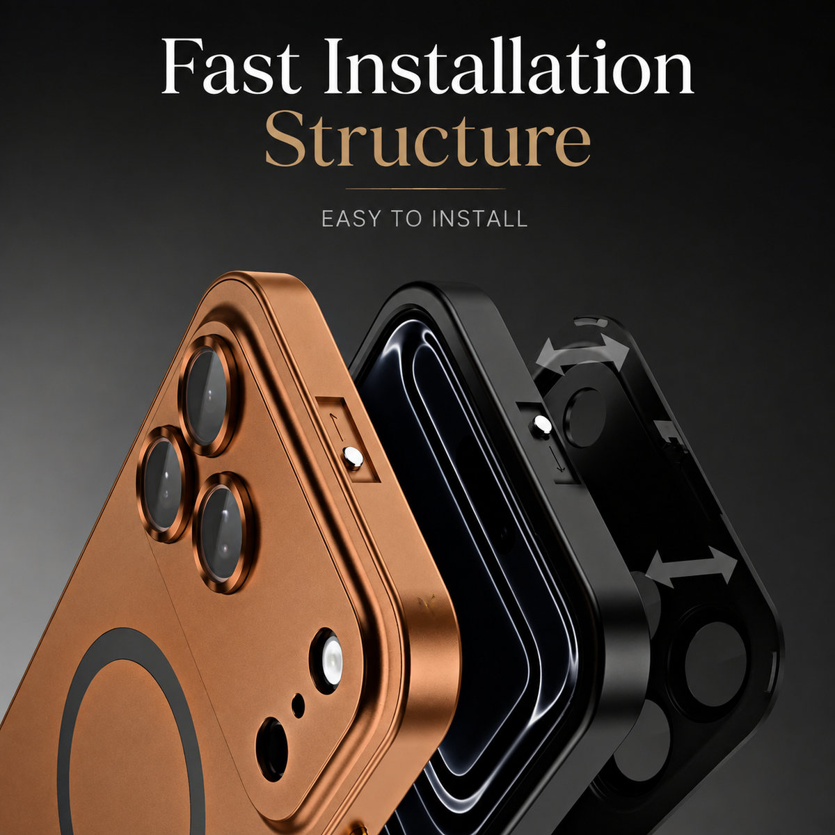 Premium iPhone Case MagSafe Compatible Magnetic Protective Cover Aluminum Metal Frame PC Back Shockproof Camera Lens Protection Ultra Thin Full Protection
