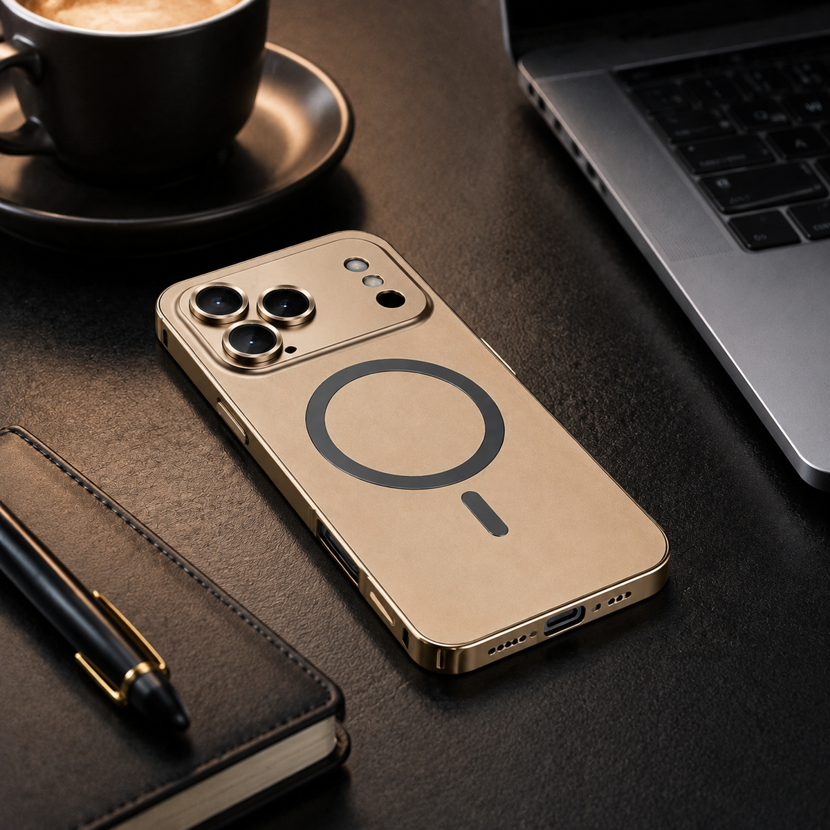 Premium iPhone Case MagSafe Compatible Magnetic Protective Cover Aluminum Metal Frame PC Back Shockproof Camera Lens Protection Ultra Thin Full Protection