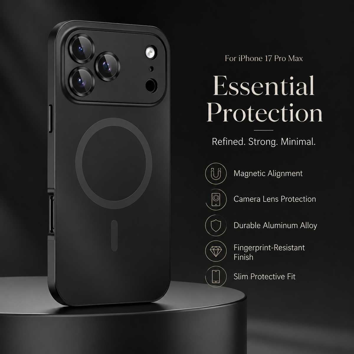 Premium iPhone Case MagSafe Compatible Magnetic Protective Cover Aluminum Metal Frame PC Back Shockproof Camera Lens Protection Ultra Thin Full Protection