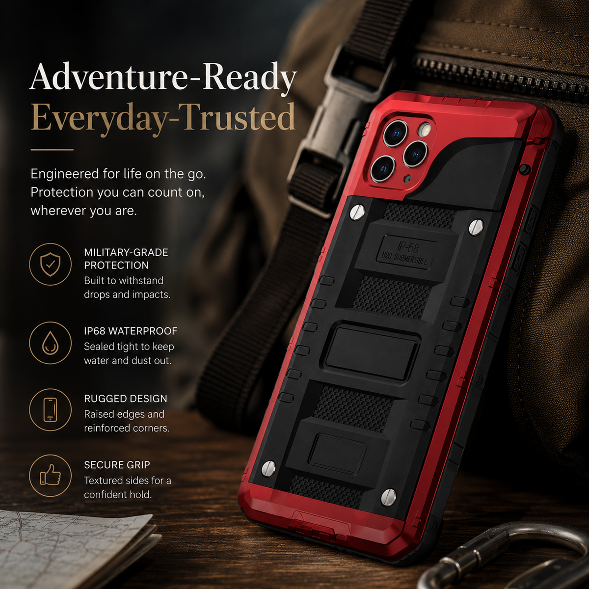 Premium iPhone Case MagSafe Compatible Magnetic Protective Cover IP68 Waterproof Aluminum Armor Frame Shockproof Full Body Protection Camera Lens Guard Rugged Design