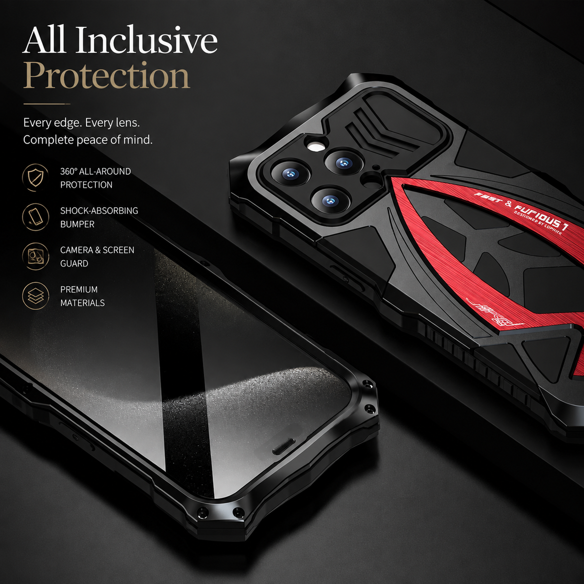 Premium iPhone Case MagSafe Compatible Magnetic Protective Cover Metal Armor Frame Shockproof TPU Interior Camera Lens Protection Ultra Thin Full Protection