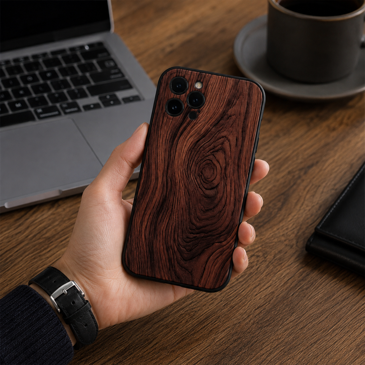 Premium iPhone Case MagSafe Compatible Magnetic Protective Cover Natural Wood Back Shockproof TPU Bumper Camera Lens Protection Ultra Thin Slim Design