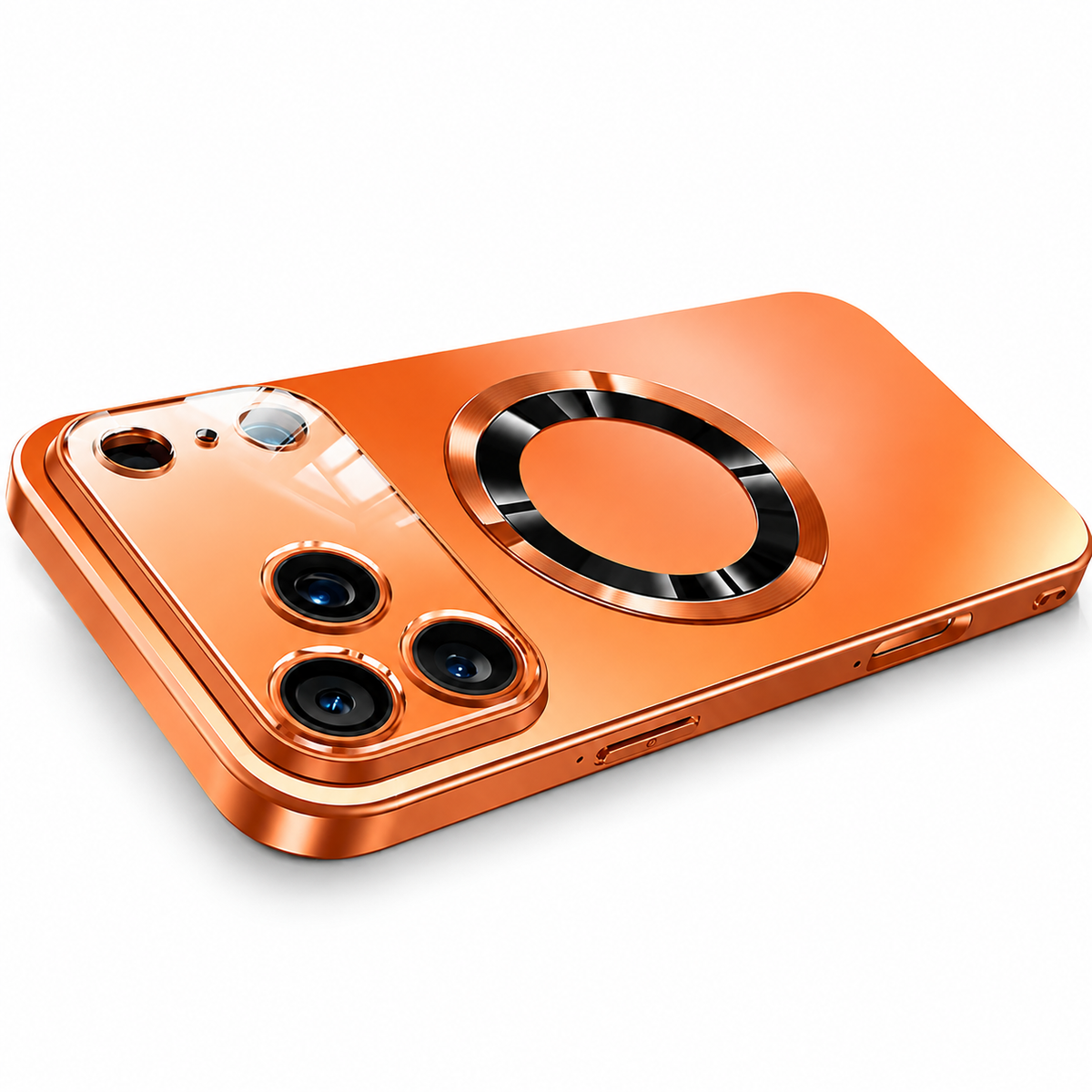 Premium iPhone Case MagSafe Compatible Magnetic Protective Cover Titanium Metallic Matte PC TPU Back Shockproof Camera Lens Protection Ultra Thin Full Protection