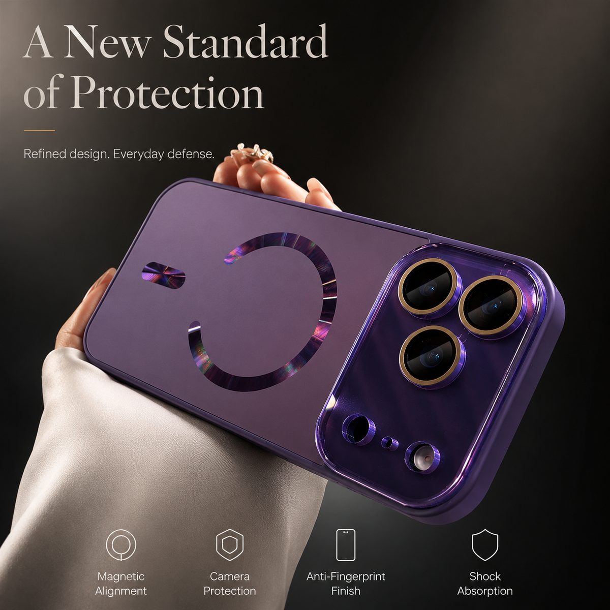 Premium iPhone Case MagSafe Compatible Matte Glass Shockproof Protective Cover Camera Lens Protection Anti Fingerprint Slim Magnetic Full Coverage