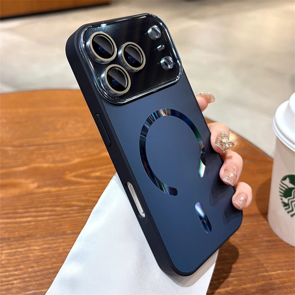 Premium iPhone Case MagSafe Compatible Matte Glass Shockproof Protective Cover Camera Lens Protection Anti Fingerprint Slim Magnetic Full Coverage
