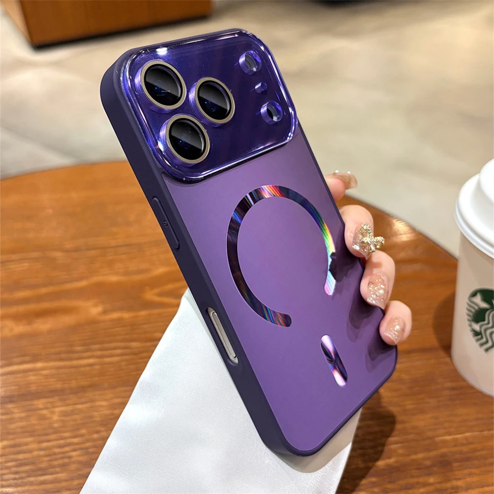 Premium iPhone Case MagSafe Compatible Matte Glass Shockproof Protective Cover Camera Lens Protection Anti Fingerprint Slim Magnetic Full Coverage