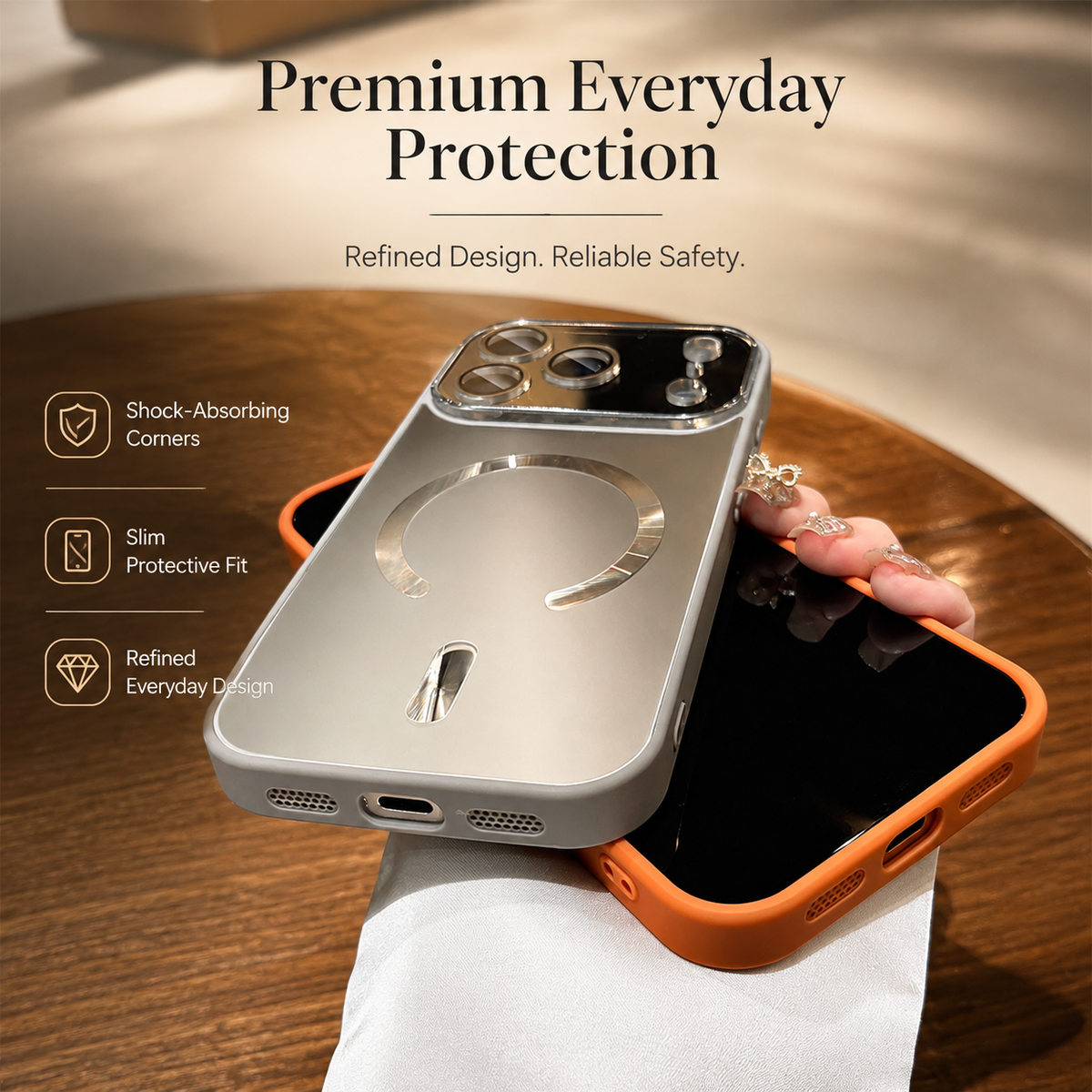 Premium iPhone Case MagSafe Compatible Matte Glass Shockproof Protective Cover Camera Lens Protection Anti Fingerprint Slim Magnetic Full Coverage