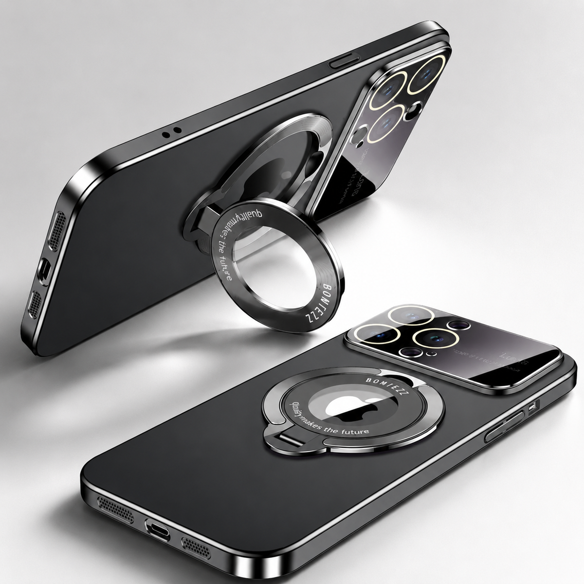 Premium iPhone Case MagSafe Compatible Matte Ring Stand Shockproof Protective Cover Hard PC Camera Lens Protection Ultra Thin Slim Magnetic Design