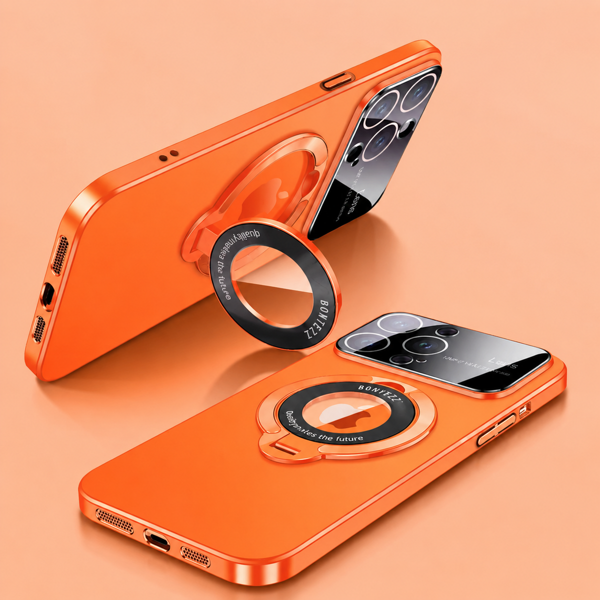 Premium iPhone Case MagSafe Compatible Matte Ring Stand Shockproof Protective Cover Hard PC Camera Lens Protection Ultra Thin Slim Magnetic Design
