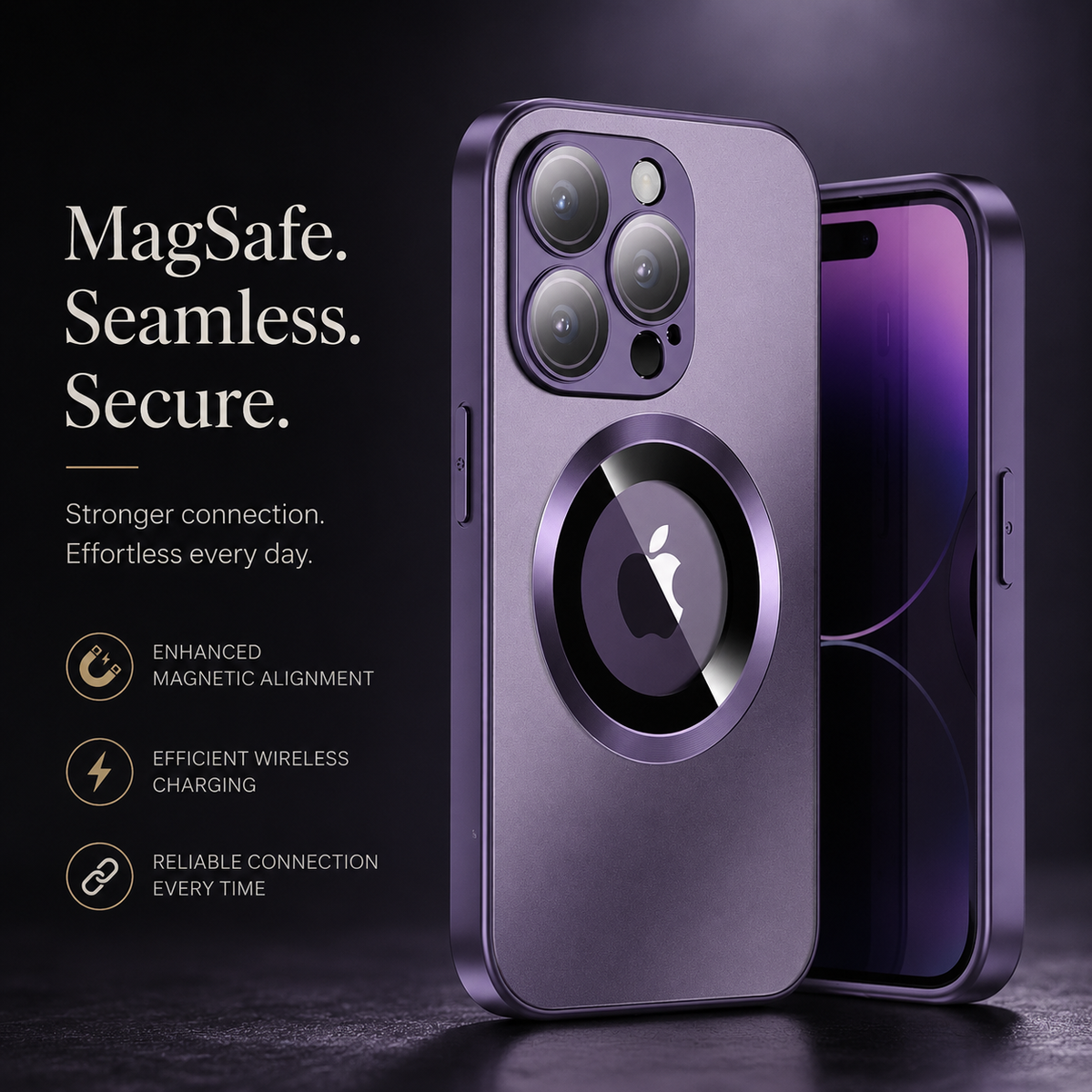 Premium iPhone Case MagSafe Compatible Matte Shockproof Protective Cover Camera Lens Protection Magnetic Slim Design Scratch Resistant Soft Touch Grip