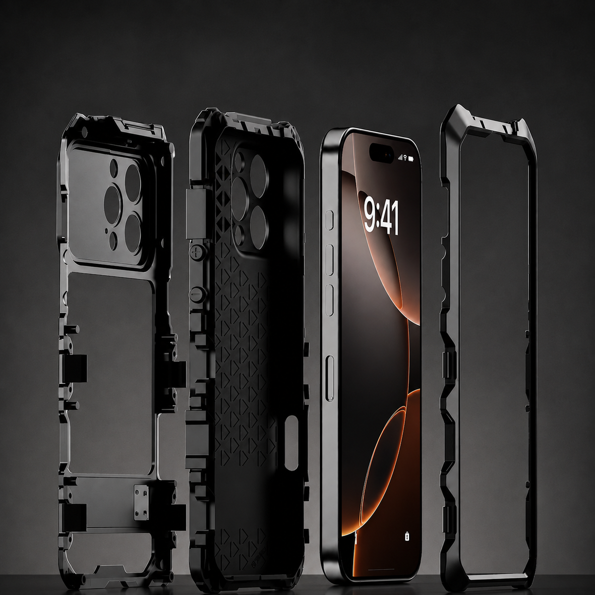Premium iPhone Case MagSafe Compatible Metal Bumper Cover Shockproof Rugged Protection Camera Lens Guard Heavy Duty Slim Magnetic Anti Scratch Design