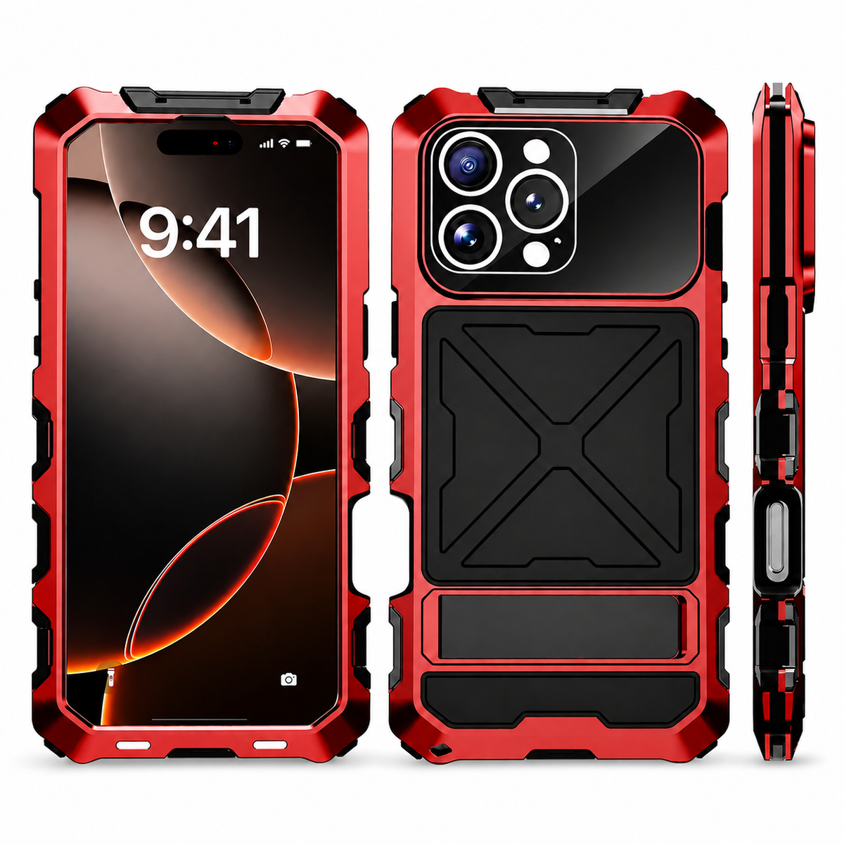 Premium iPhone Case MagSafe Compatible Metal Bumper Cover Shockproof Rugged Protection Camera Lens Guard Heavy Duty Slim Magnetic Anti Scratch Design