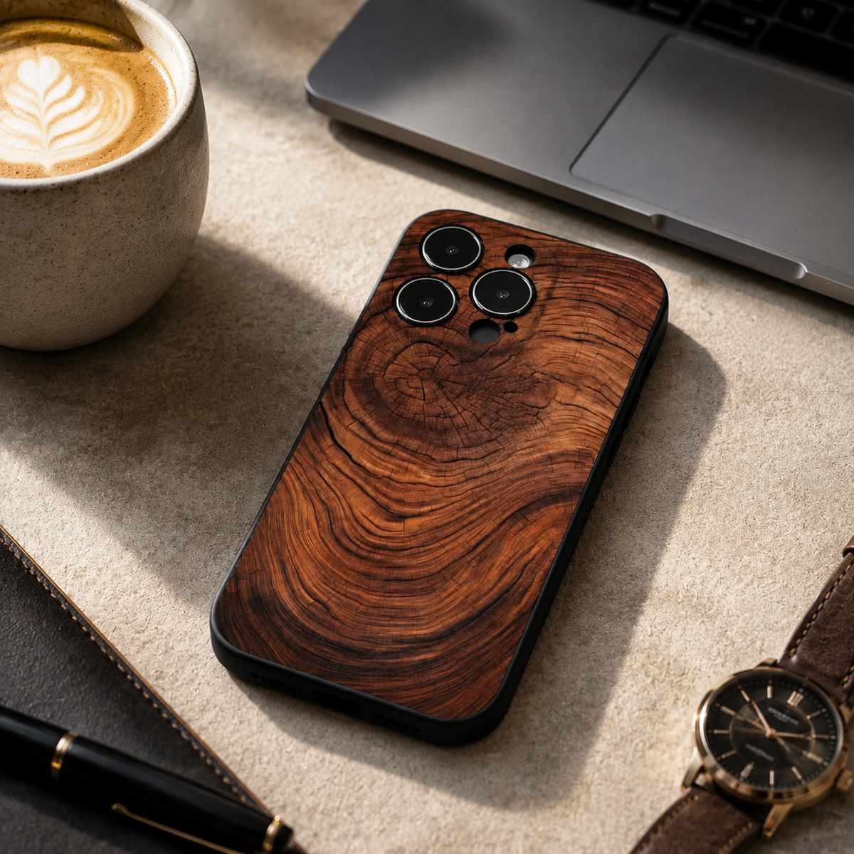 Premium iPhone Case MagSafe Compatible Natural Wood Cover Shockproof TPU Bumper Ultra Thin Protection Camera Lens Guard Slim Lightweight Design