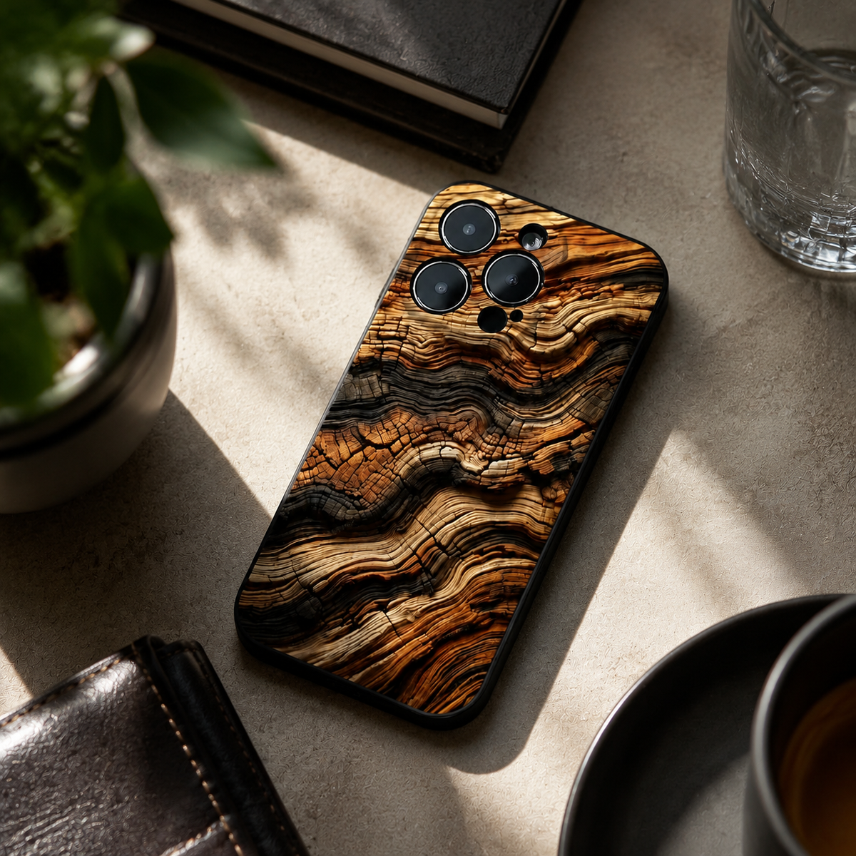 Premium iPhone Case MagSafe Compatible Natural Wood Cover Shockproof TPU Bumper Ultra Thin Protection Camera Lens Guard Slim Lightweight Design