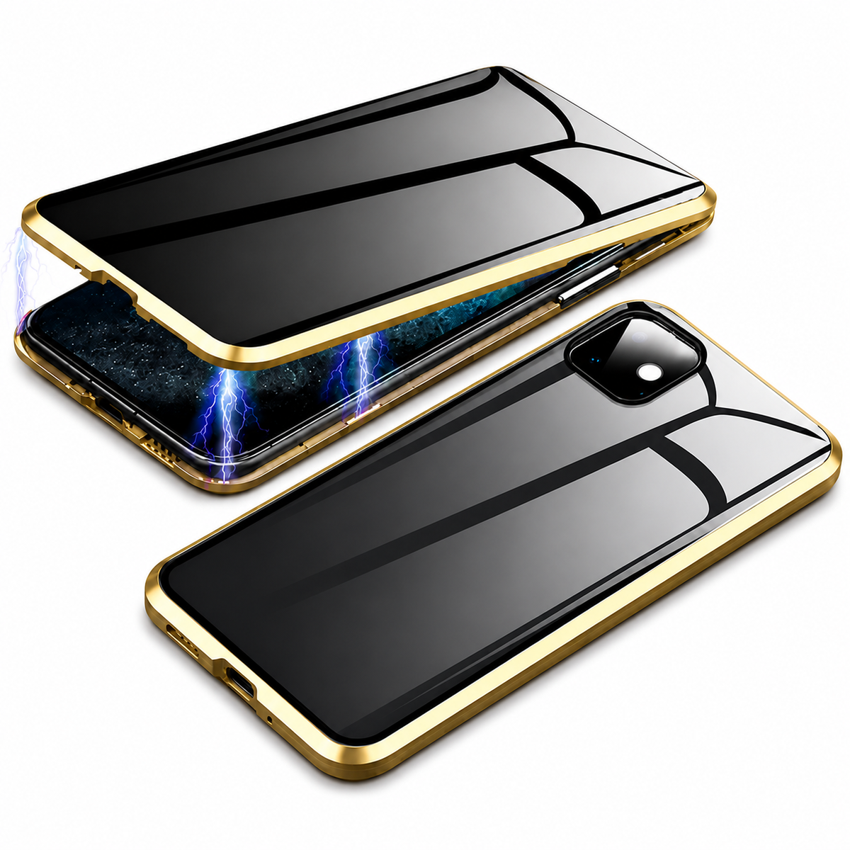 Premium iPhone Case MagSafe Compatible Privacy Screen Tempered Glass Shockproof Protective Cover Full Body Camera Lens Protection Slim Design