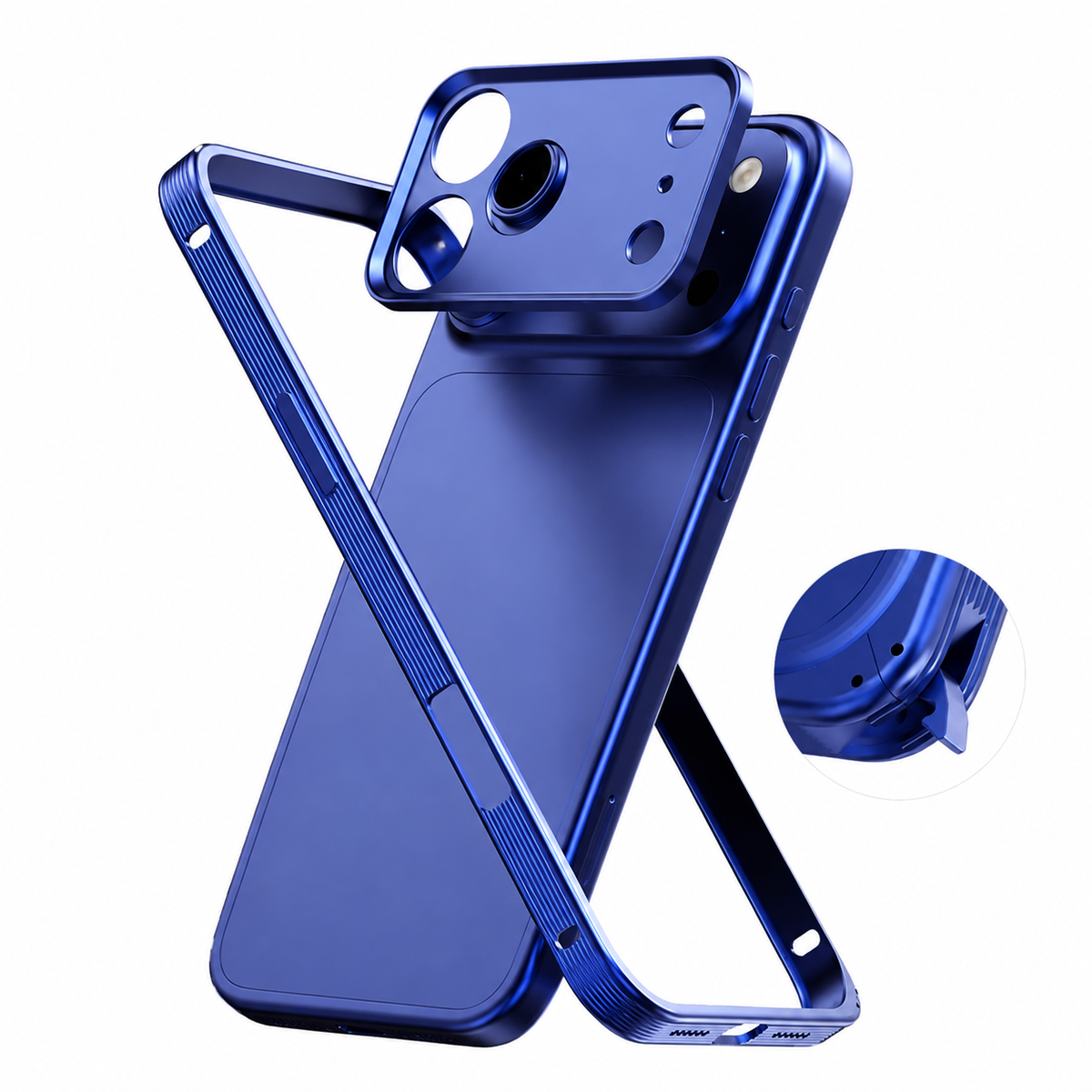 Premium iPhone Case MagSafe Compatible Protective Cover Metal Frame Heat Dissipation Design Anti Slip Grip Shockproof Camera Lens Protection Slim Structure