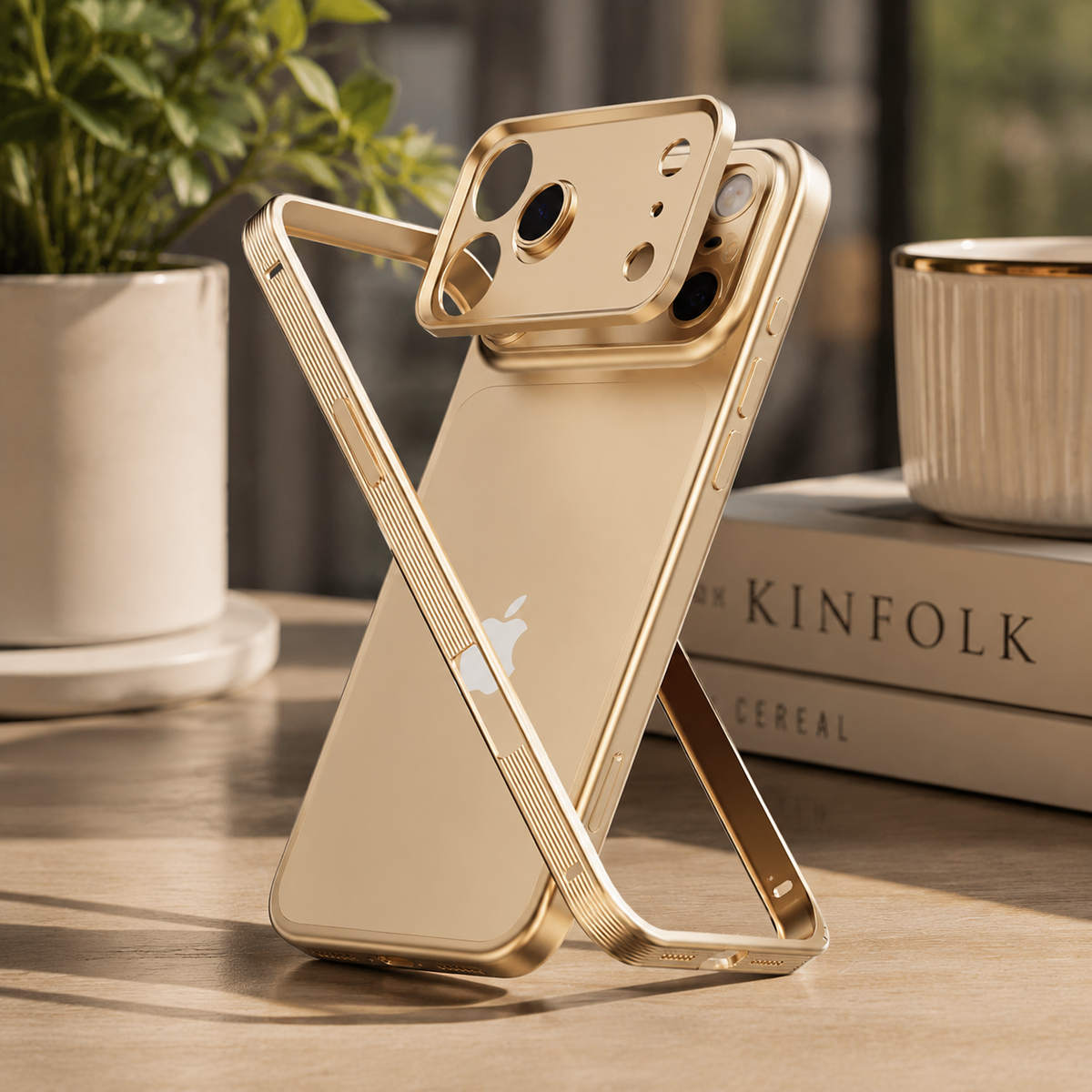 Premium iPhone Case MagSafe Compatible Protective Cover Metal Frame Heat Dissipation Design Anti Slip Grip Shockproof Camera Lens Protection Slim Structure